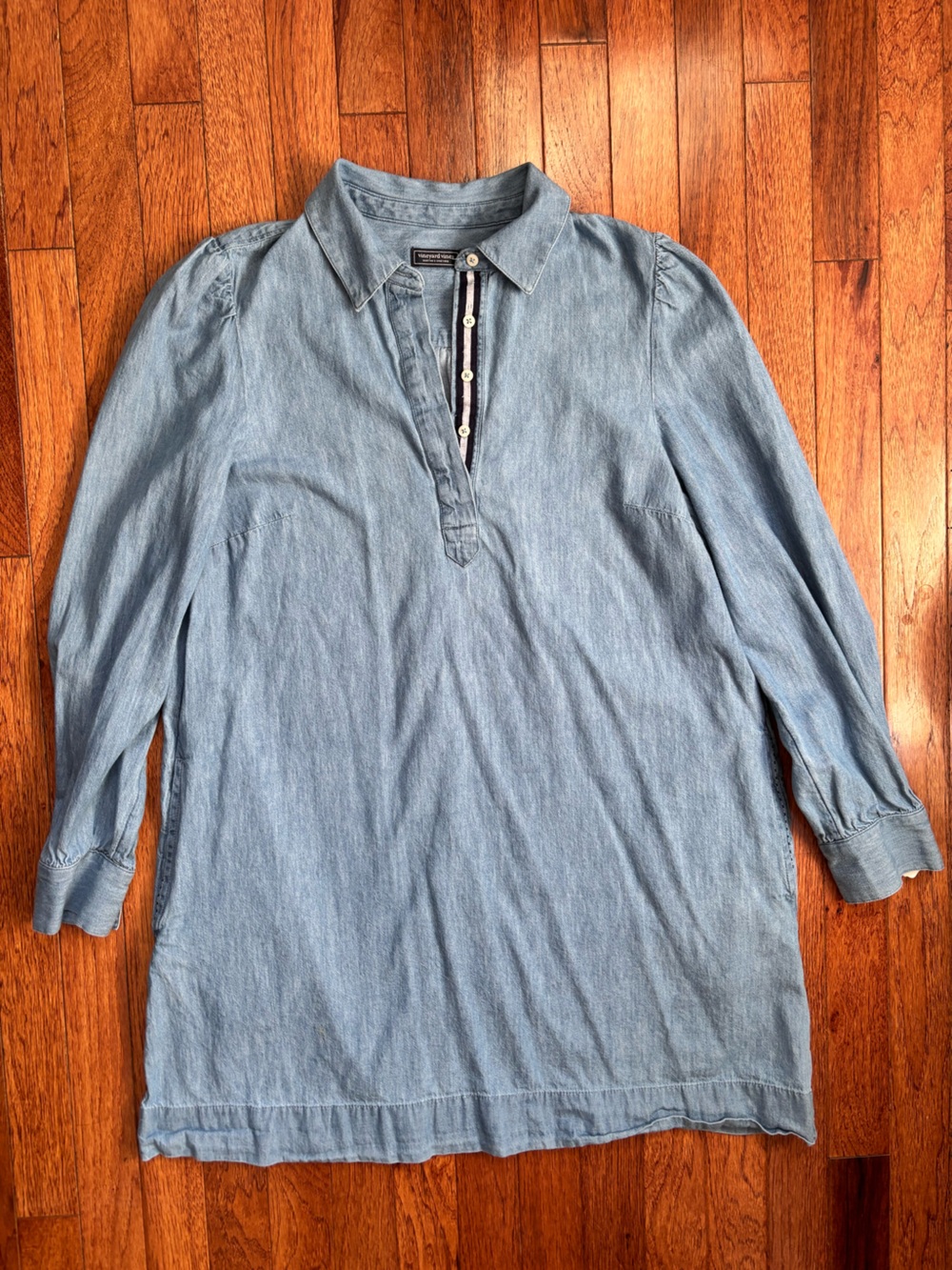 Vineyard Vines Martha’s Vineyard Light Blue Denim Tunic Dress with Pockets Small